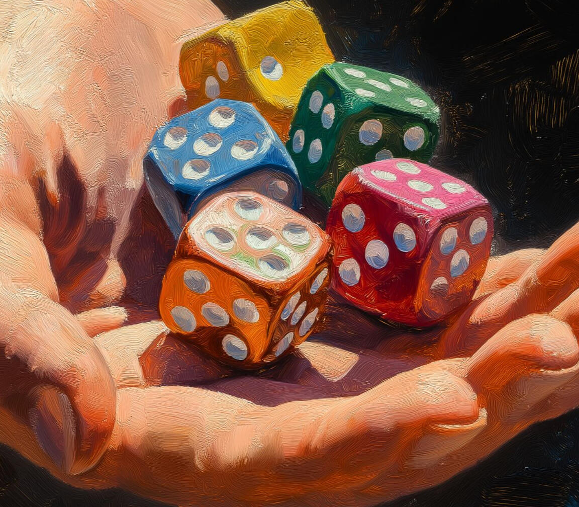Rolling Dice Hand shaking dice